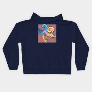 The girl in the "Two Waves" hat Kids Hoodie